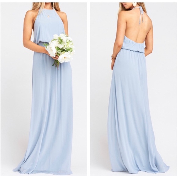 SMYM Heather Halter Maxi Dress Steel Blue - Picture 1 of 7